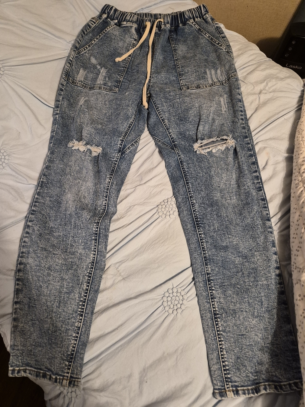 Vintage Light Blue Distressed Boyfriend Jeans